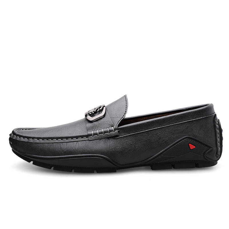 CITONGXIANSHENG Cow Split Leather Casual Shoes Men's Black