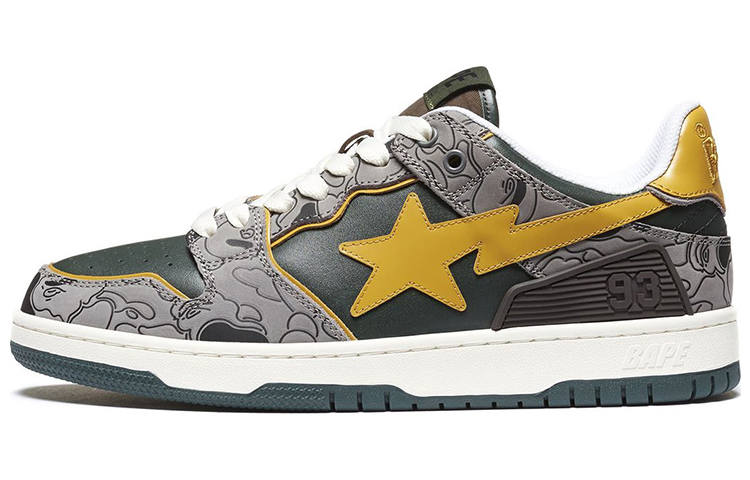 A BATHING APE BAPE A BATHING APE Bape SK8 Sta Grey Mustard Yellow