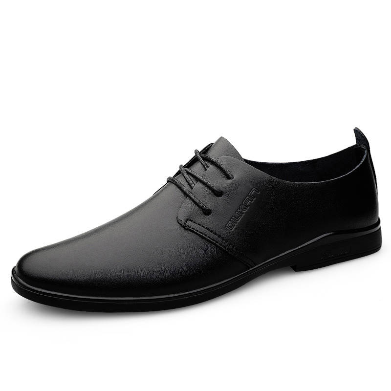 DILIKAN Cow Split Leather Dress Shoes Men's Black