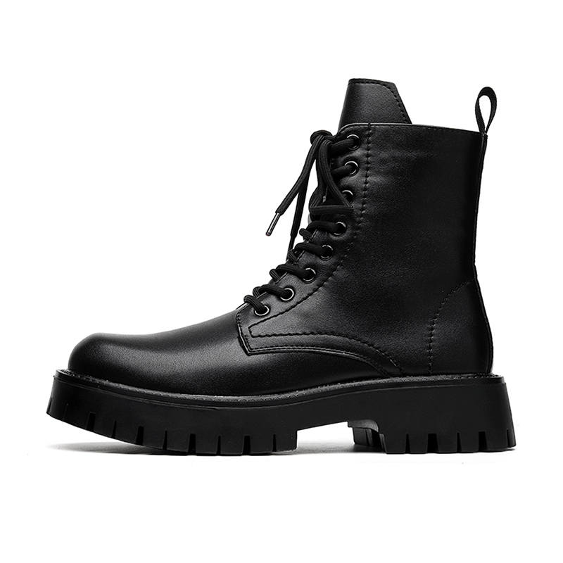 KAQIAODI Microfiber Leather Knee High Combat Boots Men's