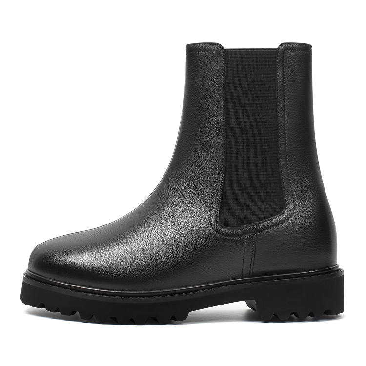 He Jinchang Cow Leather Chelsea Boots Women's Black