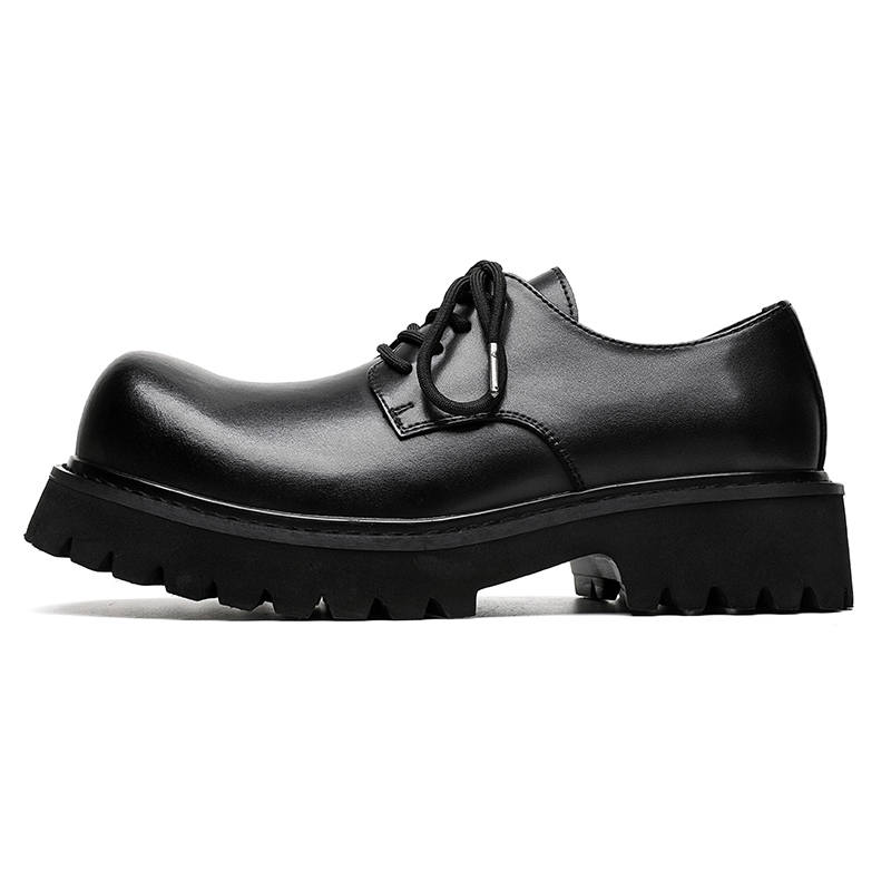 ZONEJOY Trendy Derby Shoes Large Head Casual Shoes Unisex Black