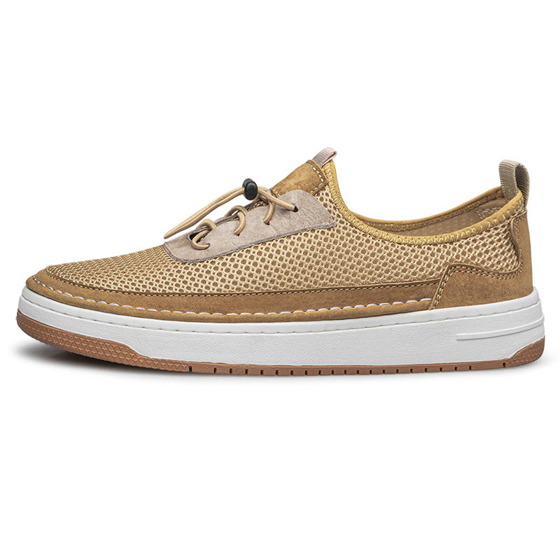 WENNAI Mesh Abrasion Resistant Abrasion Resistant Low top Skateboard Shoes Men's Brown
