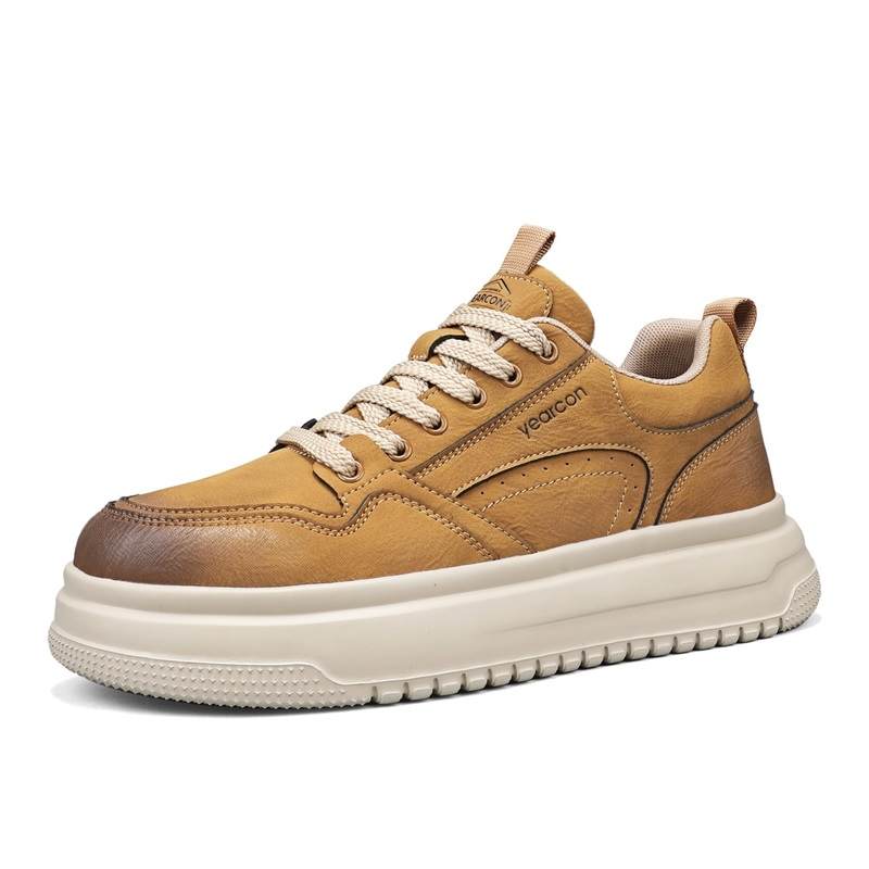YEARCON Casual Shoes Men's Mid Top Khaki, Olive Brown