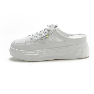 REIHUNG Closed Toe Slippers Women's White Gray