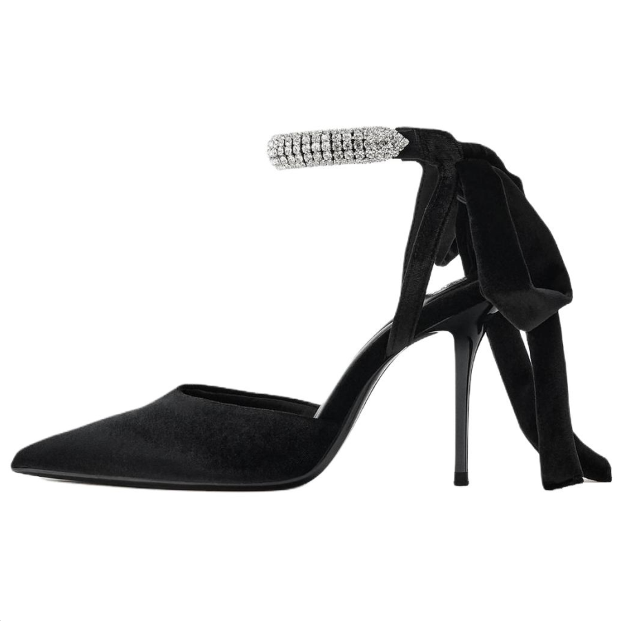 ZARA Slim Heel High Heels 10.5cm Women's Black