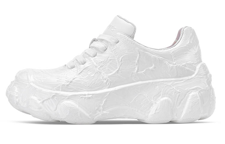HART DAVIS HART DAVIS Postmodern Cow Leather Cushioning Height Increasing Slip Resistant Low top Chunky Sneakers Women's White