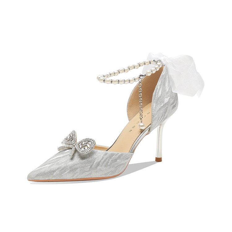 Ainer-cat Ainer cat Slim Heel High Heels Women's Silver