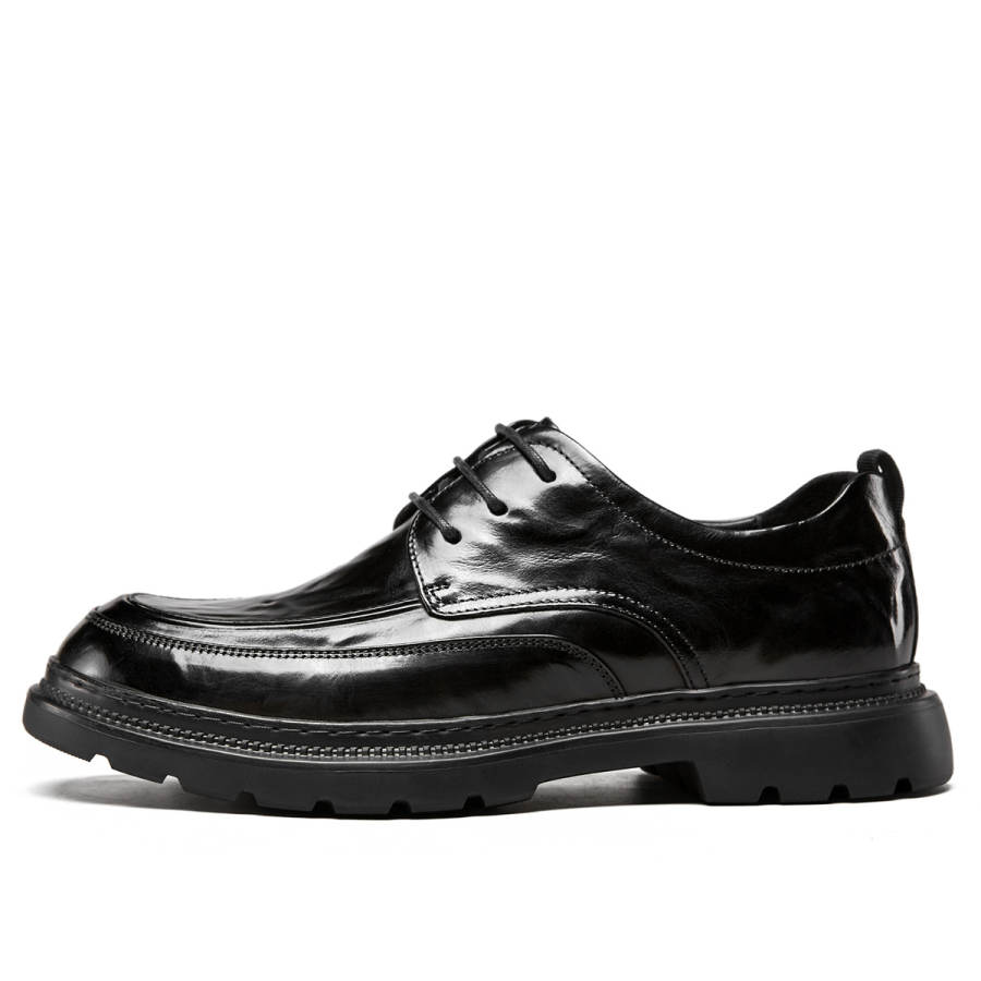 YEARCON Cow Leather Casual Shoes Men's Black