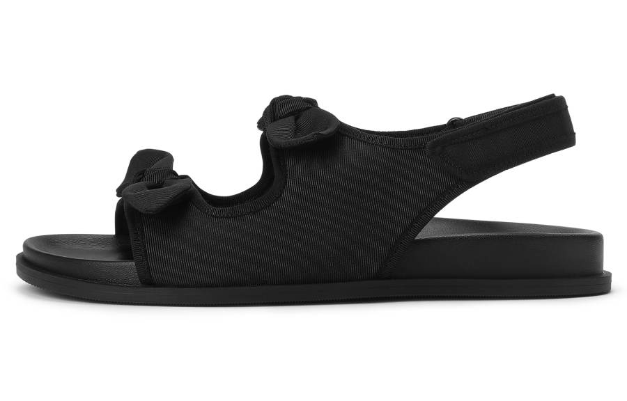 CHARLES&KEITH Small Ck Fabric Beach Sandals 1.7cm Women's Black