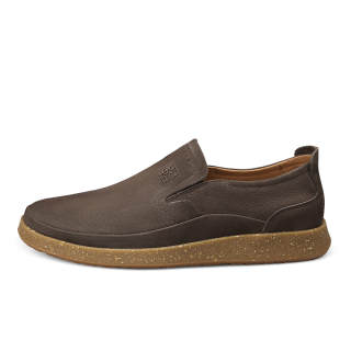 GESHISHI Casual Leather Shoes Men's Low Top Khaki/Yellow Brown