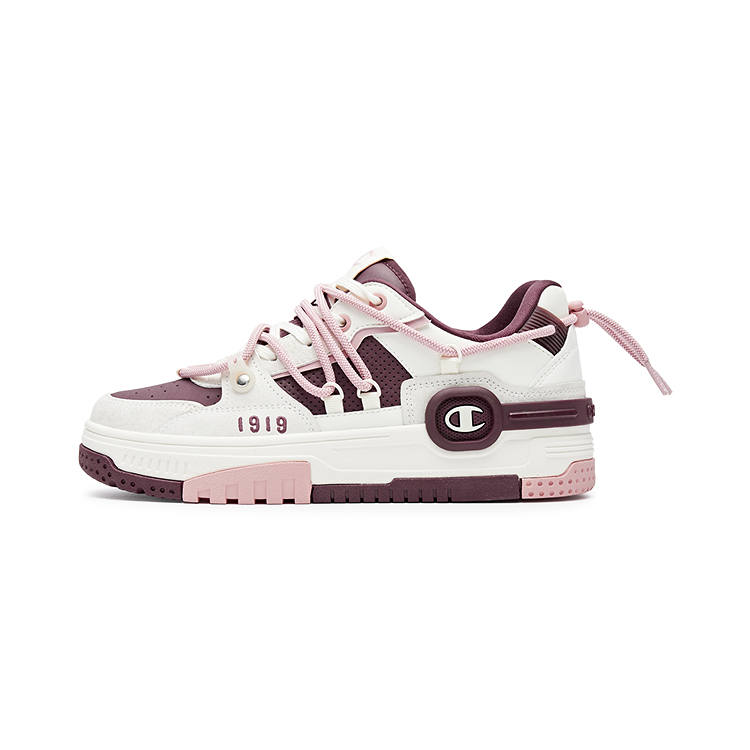 Champion Low top Skateboard Shoes Women's Milk White/Night Brown Red