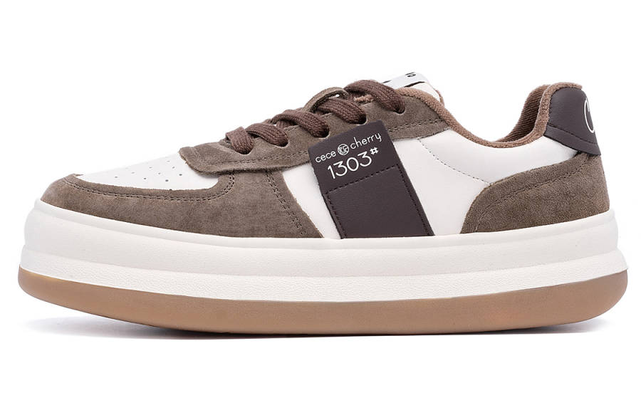 C°BANNER Leather Low top Skateboard Shoes Women's Khaki