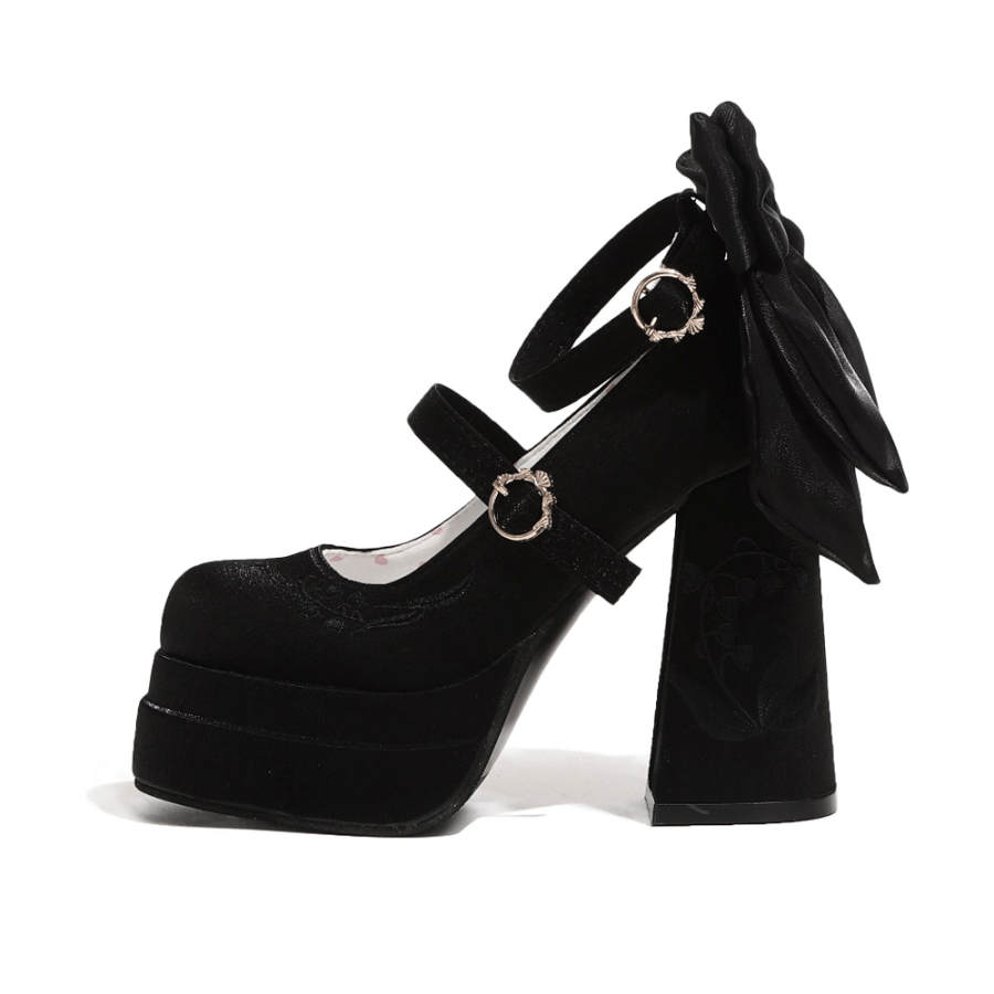 NTOZE Fabric Chunky Heel Mary Jane Shoes Women's