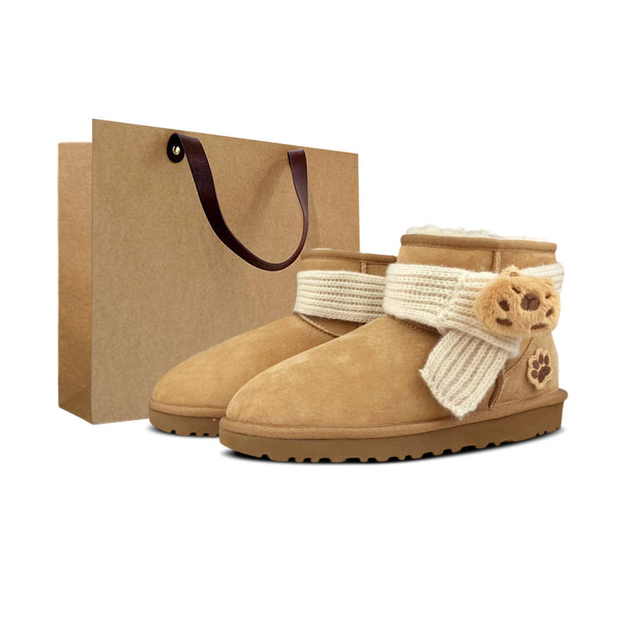 UGG CLASSIC MINI Sheepskin Thermal Short Snow Boots Women's Chestnut