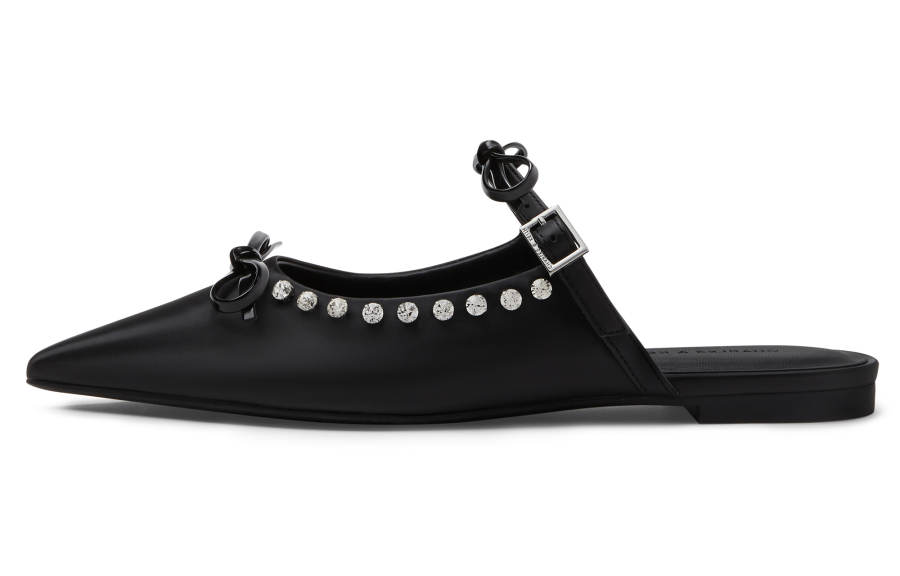 CHARLES&KEITH Composite Sole Closed Toe Slippers 1.5cm Women's Black