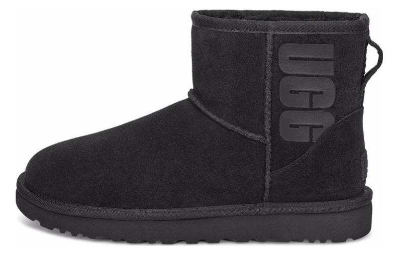 UGG UGG Classic Mini UGG Rubber Logo 'Black' Women's