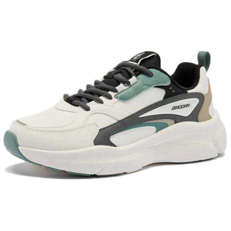 QIAODAN Wealth Every Day Slip Resistant Thermal Slip Resistant Thermal Low top Casual Shoes Men's White Green