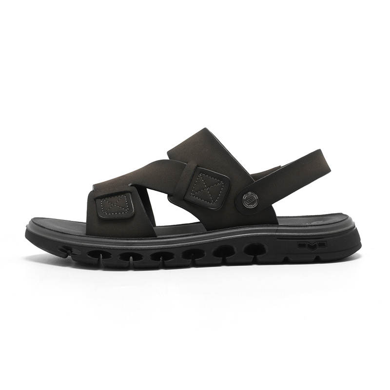 NAVIGARE Microfiber Leather Beach Sandals Men's Gray