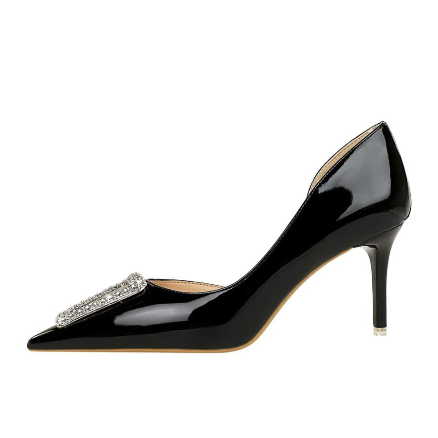 QITUMAUL Patent Leather Slim Heel High Heels Women's