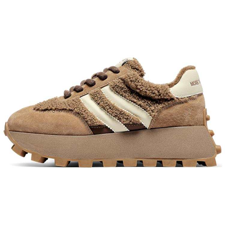 ST&SAT Synthetic Leather Height Increasing Low top Chunky Sneakers 5cm Women's