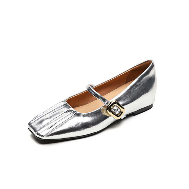Echo&yolo Cow Leather Chunky Heel Mary Jane Shoes Women's