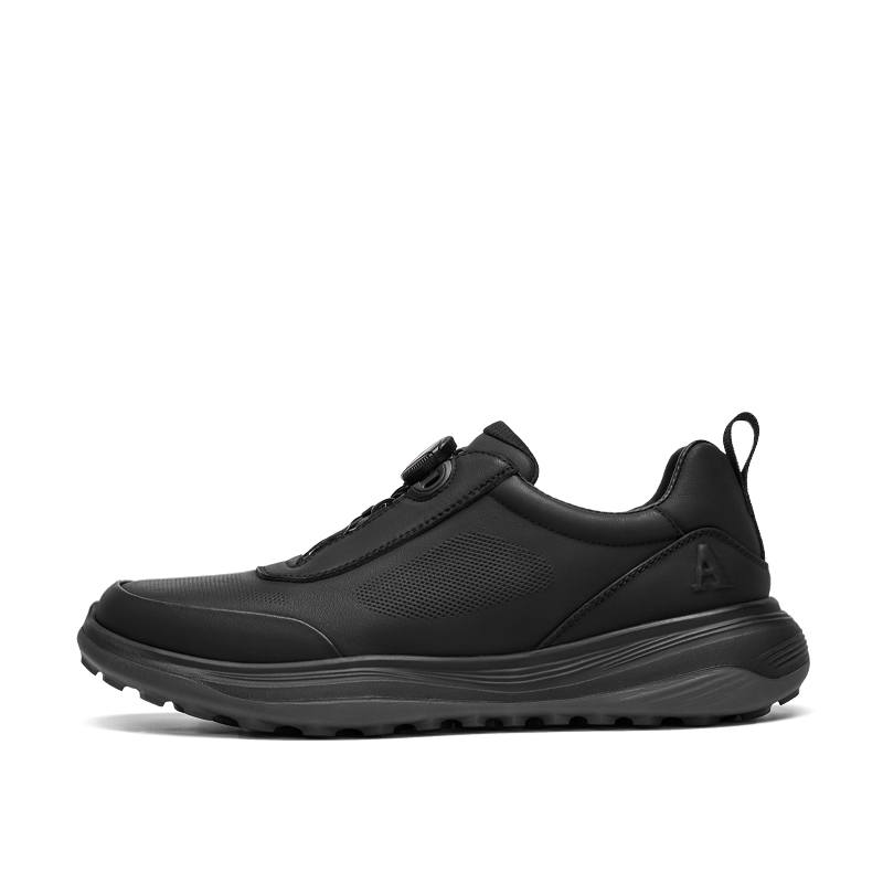 AQUASCUTUM Cow Leather Low top Casual Shoes Men's Black