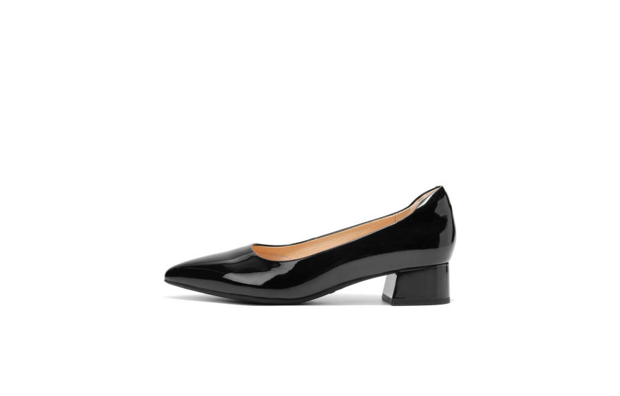 BELLE Cow Leather Chunky Heel High Heels Women's