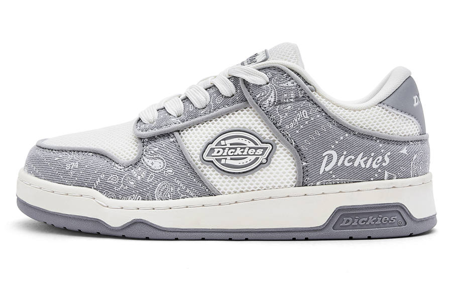Dickies Textile, Synthetic Leather Lightweight Low top Skateboard Shoes Men's White Gray
