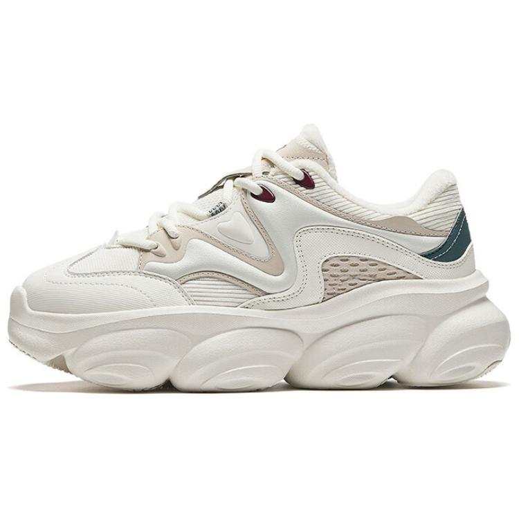 Anta Fleece Paw Low top Casual Shoes Women's White Beige Green