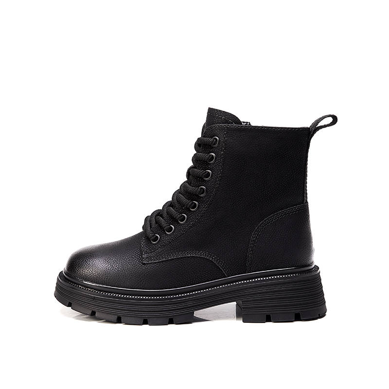GONGNIUMEILI PU Short Combat Boots 5cm Women's