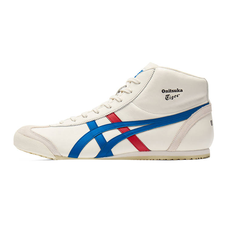 Onitsuka Tiger Mexico Mid Runner Mid top Casual Shoes Unisex Beige Blue