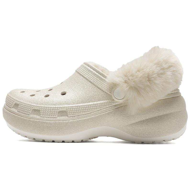 Crocs Crocs Cls Platform Lined Glitter Cg Clogs Women's White