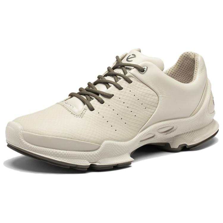 Ecco Striding C Cow Leather Low top Casual Shoes Men's Gravel Gray/Army Green 800434