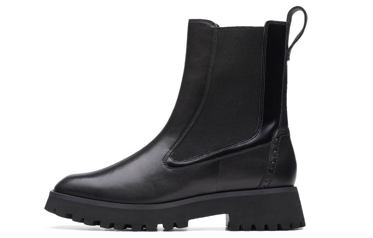 Clarks Short Chelsea Boots Women's Black