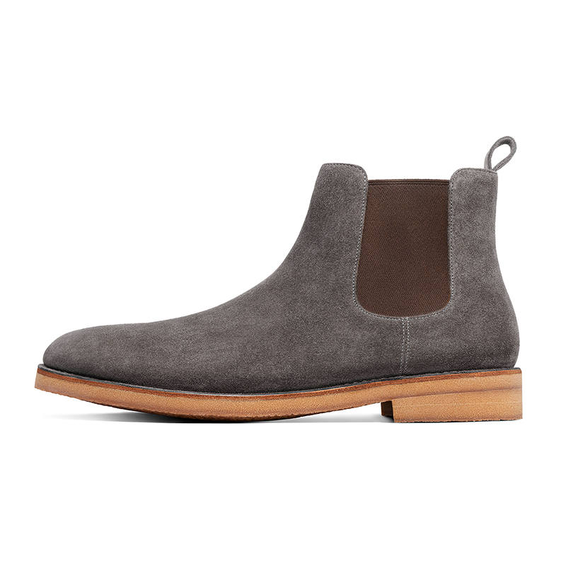 THOM WILLS Cow Suede Chelsea Boots Men's Dark Gray