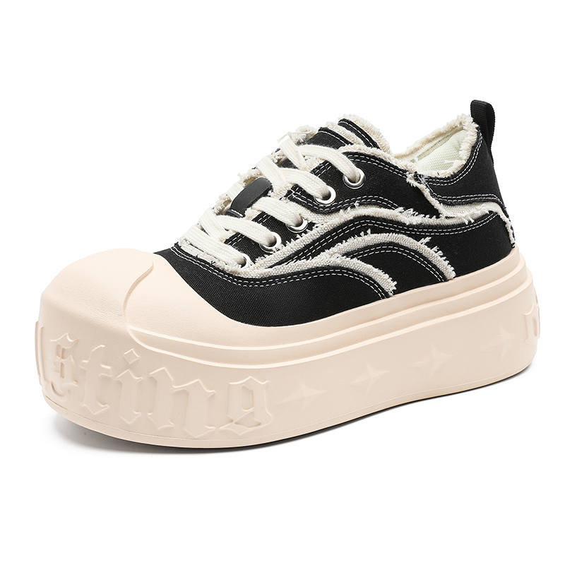 MUYI Microfiber Leather Low top Skateboard Shoes Unisex Black