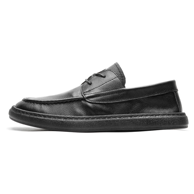 KAQIAODI Cow Leather Casual Shoes Men's Black