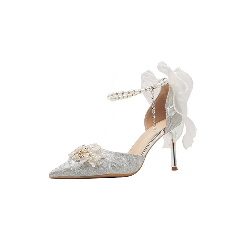 Zubumei Leather Slim Heel High Heels Women's