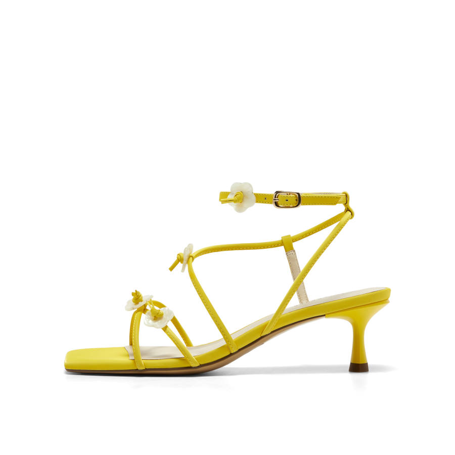 Joypeace Midsummer Dream Cow Leather Roman Sandals Women's Yellow