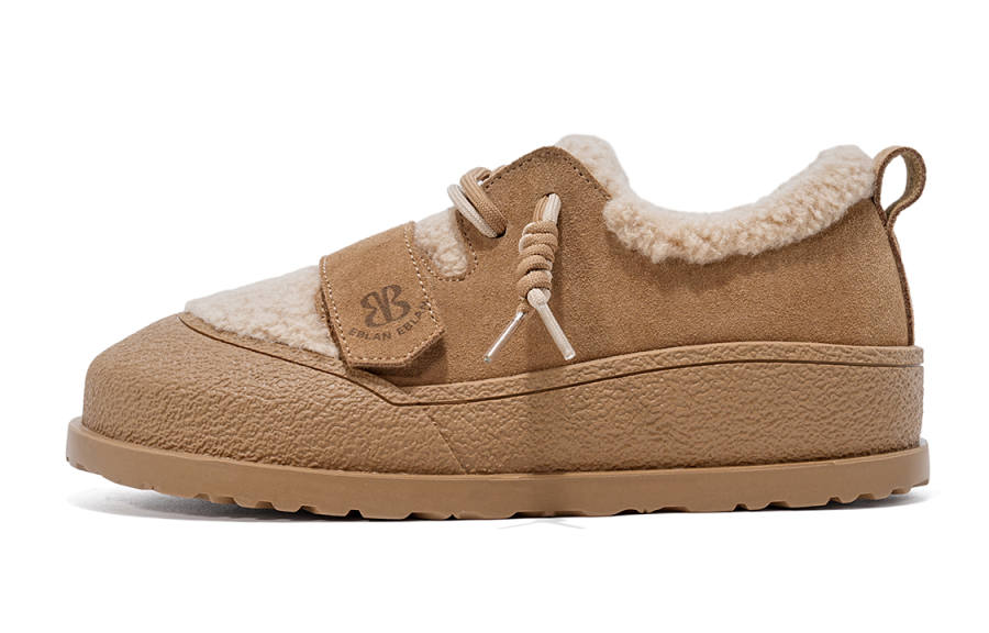 EBLAN Cow Leather Fleece Lined Thermal Comfortable Low top Casual Shoes Women's Brown