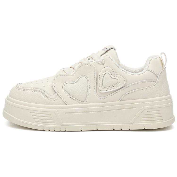 KEKAFU Pu Low top Skateboard Shoes Women's White