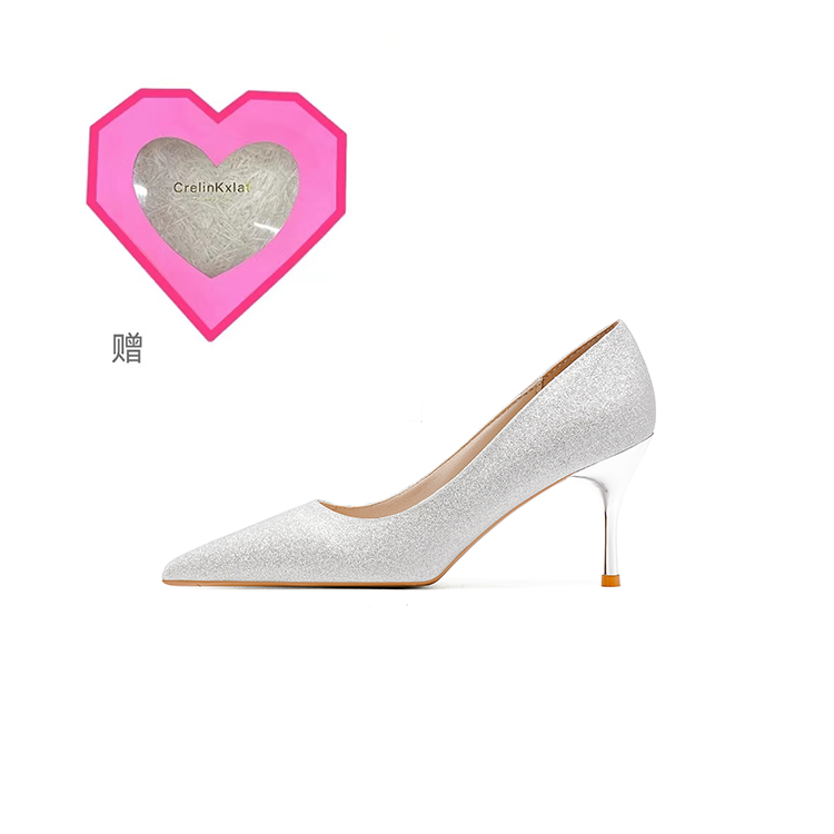 Crelinkxlat French Elegance Pointed Toe Pu Slim Heel High Heels For Women's