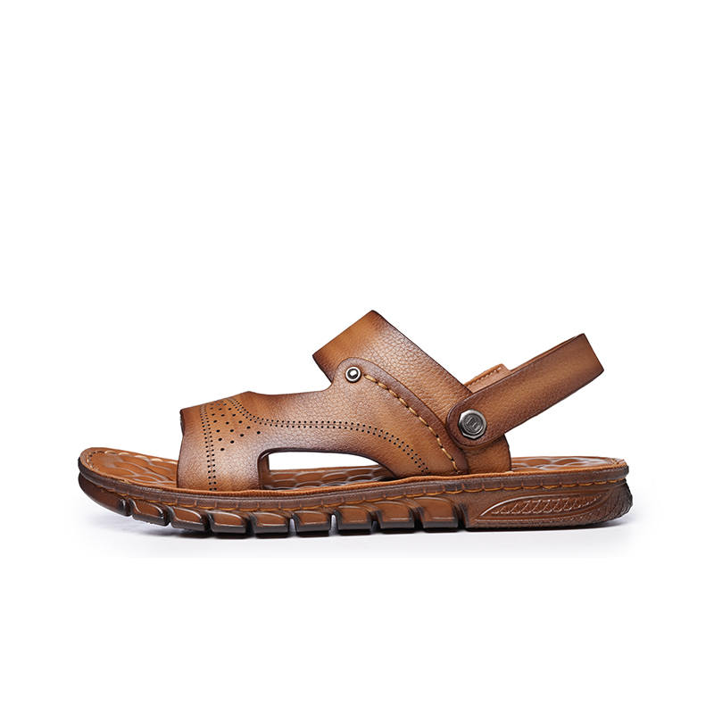 LAORENTOU LAORENTOU Beach Sandals Men's Brown, Khaki