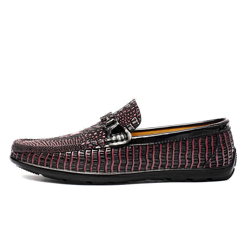 DILIKAN Men's Casual Shoes Men's Low Top Black/Burgundy