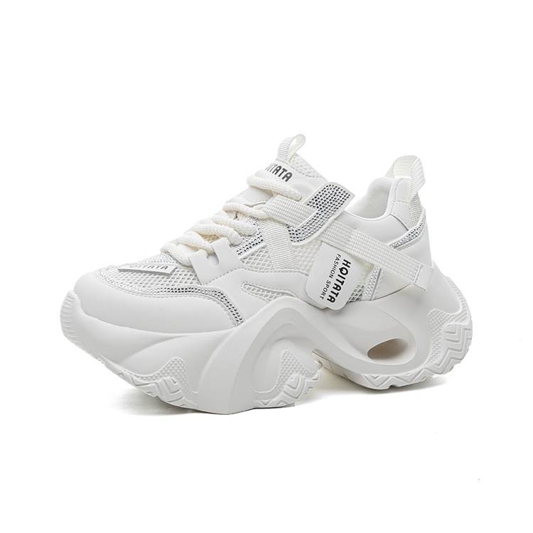 IHBOZ Microfiber Leather Abrasion Resistant Coverage Support Lightweight Low top Chunky Sneakers Women's