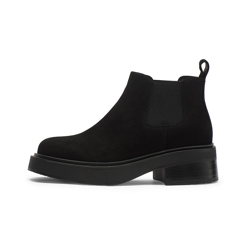 Coup De Foudre Cow Suede Short Chelsea Boots 5CM Women's