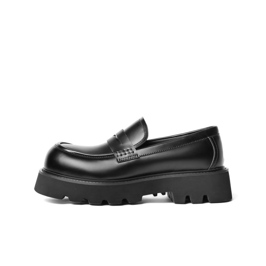 BELLE Synthetic Leather Loafers Men's Black