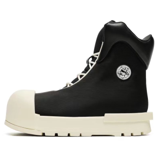 NIANZOUSUO Cow Split Leather Crew Combat Boots Unisex