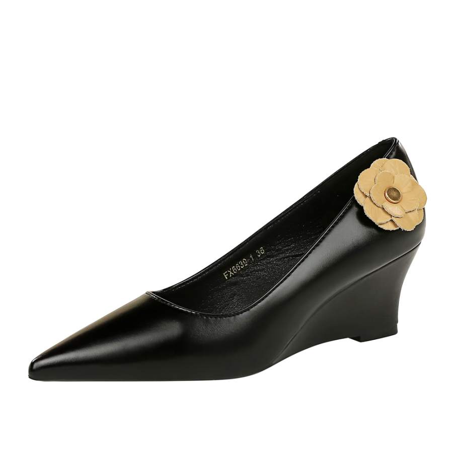 QITUMAUL Pu Wedge Heel High Heels Women's